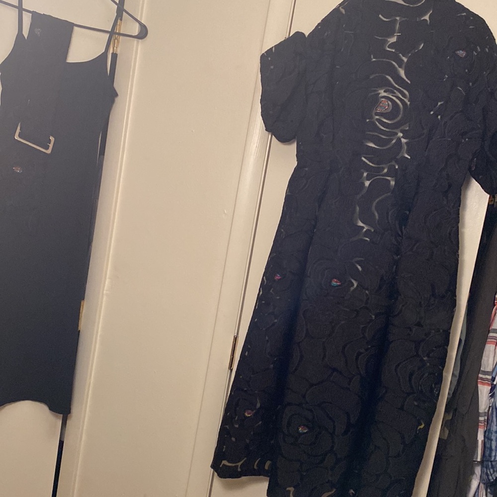 Women’s new black lace 2 piece dress with belt and pockets very stylish. - Picture 6 of 12